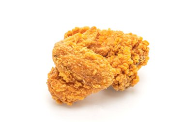 Beyaz arka plan üzerinde izole kızarmış tavuk (abur cubur ve sağlıksız yiyecek)