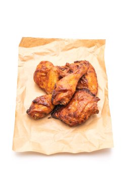 ızgara ve Barbekü tavuk beyaz arka plan üzerinde izole