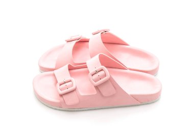 Kadınlar beyaz arka plan üzerinde izole sandalet deri