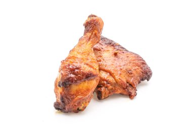 ızgara ve Barbekü tavuk beyaz arka plan üzerinde izole