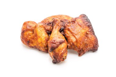 ızgara ve Barbekü tavuk beyaz arka plan üzerinde izole