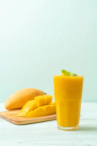 Frullati Mango Fresco Concetto Cibi Bevande Sani — Foto Stock