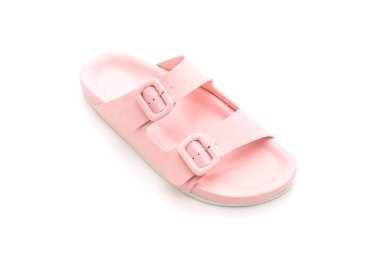 Kadınlar beyaz arka plan üzerinde izole sandalet deri