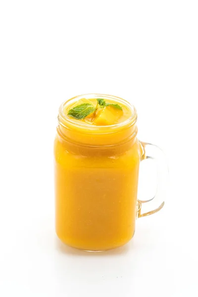 Fresh Mango Smoothies Isolated White Background — Stock Photo, Image