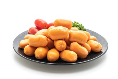 domuz eti kokteyl sosisi beyaz arka plan üzerinde izole