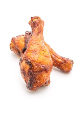 ızgara ve Barbekü tavuk beyaz arka plan üzerinde izole