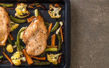 kızartma sebze ve barbrcue tavuk sosu