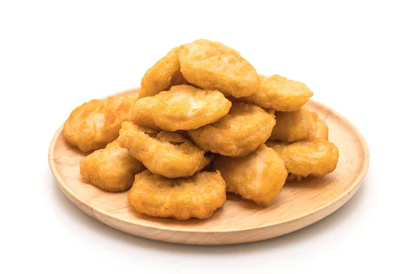 Chicken Nuggets Med Sås Isolerad Vit Bakgrund — Stockfoto