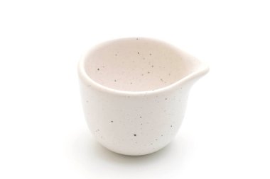 boş levha ve beyaz arka plan üzerinde izole kase