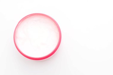 saç tedavi saç kremi kavanoz izole üzerinde beyaz arka plan