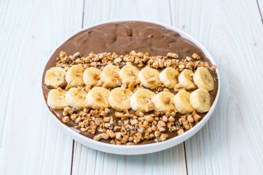 çikolata smoothies kase - sağlıklı gıda tarzı