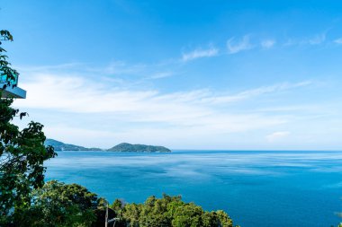 Güzel tropikal deniz ve plaj manzara seyahat - tatil tatil kavramı ile havadan görünümü