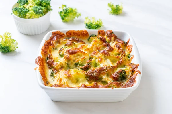 Baked Cauliflower Broccoli Gratin Cheese — Stock Photo, Image