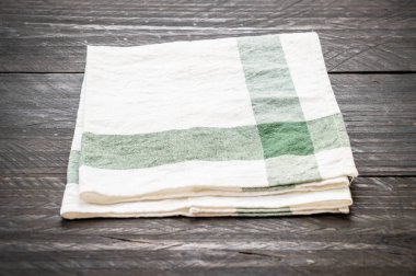 ahşap arka plan - vintage etkisi filtre üzerinde mutfak bezi (peçete)