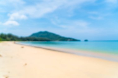 Soyut bulanıklık ve güzel tropikal plaj ve deniz paradise Island - tatil tatil kavramı defocus