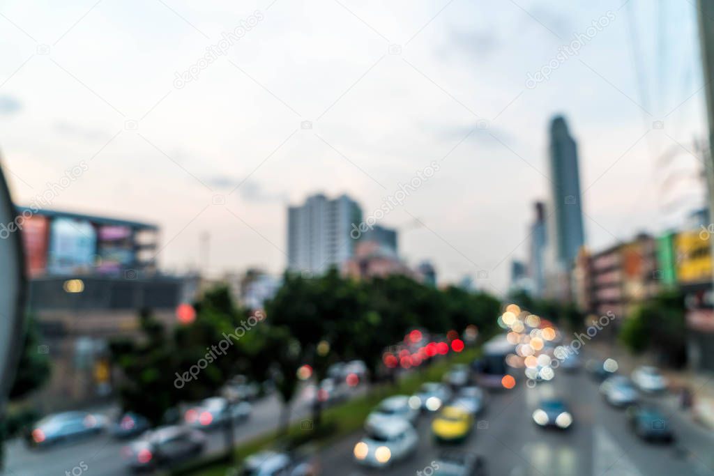 abstract blur and defocused traffic jam in the city for background