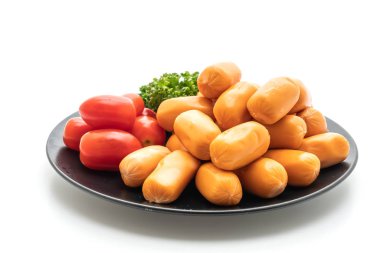 domuz eti kokteyl sosisi beyaz arka plan üzerinde izole