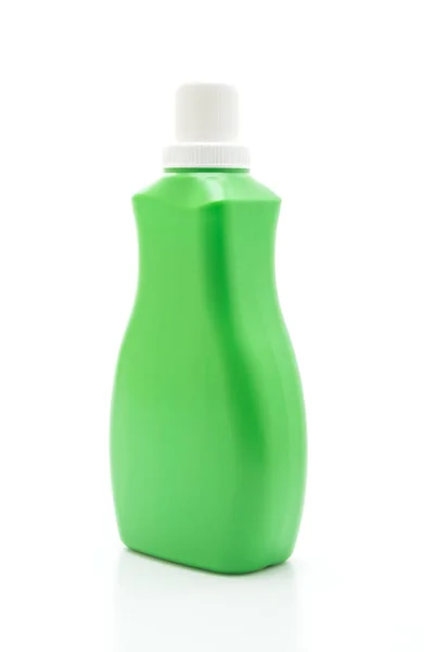 Зеленая Пластиковая Бутылка Чистки Моющего Средства Пола Жидкостью Изолированы Белом — стоковое фото