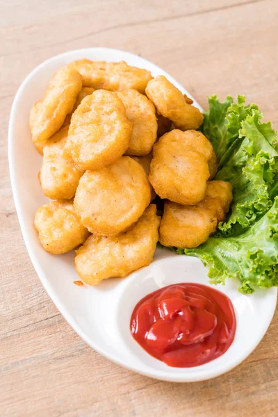 Soslu Tavuk Nugget Sağlıksız Yemek — Stok fotoğraf