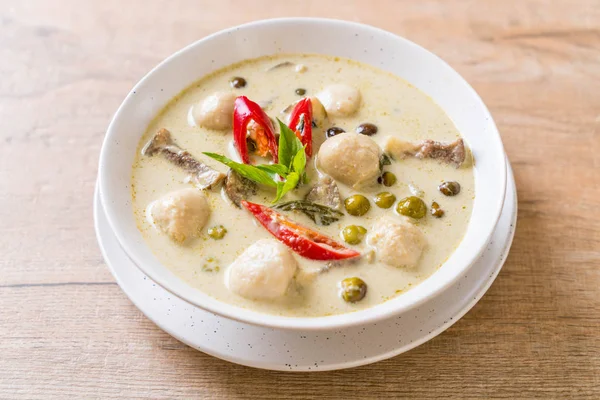 Zielone Curry Rybi Bal Kuchnia Tajska — Zdjęcie stockowe