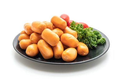 domuz eti kokteyl sosisi beyaz arka plan üzerinde izole