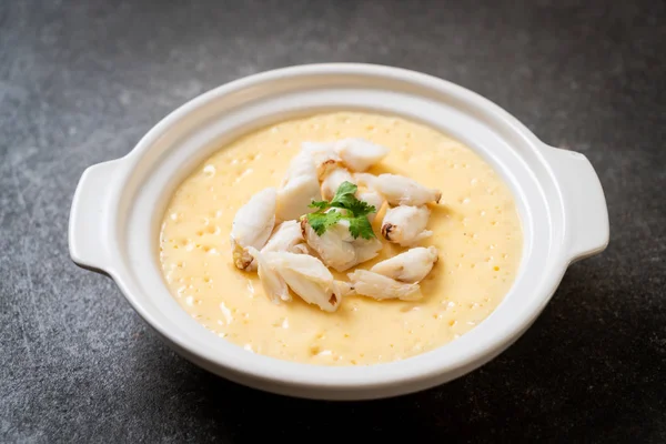steamed egg with crab raw