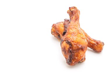 ızgara ve Barbekü tavuk beyaz arka plan üzerinde izole