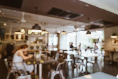 Soyut bulanıklık ve Cafe restaurant için arka plan - vintage filtre defocused