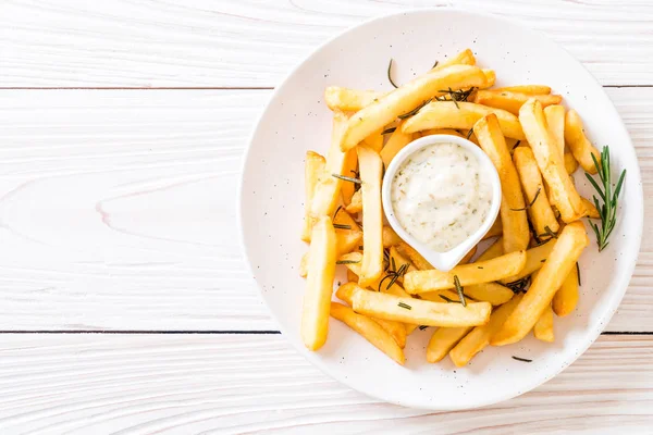 Sült Krumpli Szósszal Egészségtelen Ételek — Stock Fotó