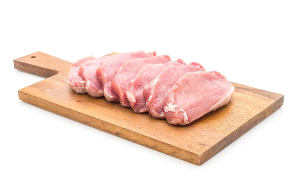 Vers Varkensvlees Rauw Filet Geïsoleerd Witte Achtergrond — Stockfoto