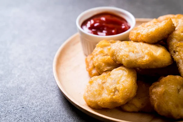 Nuggets Frango Com Molho Comida Não Saudável — Fotografia de Stock