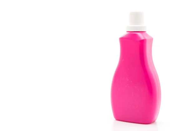 Roze Plastic Fles Voor Wasmiddel Vloer Vloeibare Reinigen Geïsoleerd Witte — Stockfoto