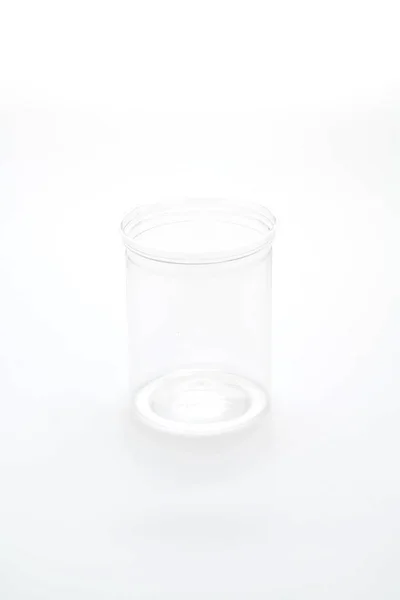 Frasco Plástico Vazio Isolado Fundo Branco — Fotografia de Stock