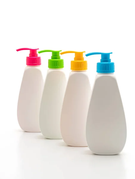 Gel Schuim Vloeibare Zeep Dispenser Pomp Plastic Fles Geïsoleerd Witte — Stockfoto