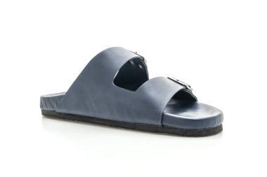 Erkekler beyaz arka plan üzerinde izole sandalet deri