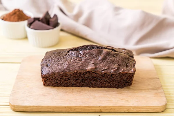 Pastel Chocolate Brownie Sobre Fondo Madera — Foto de Stock