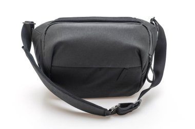 izole üzerinde beyaz arka plan siyah kumaş moda erkek çanta