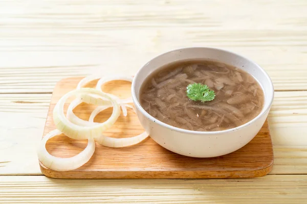 Plato Sopa Cebolla Estilo Comida Saludable — Foto de Stock