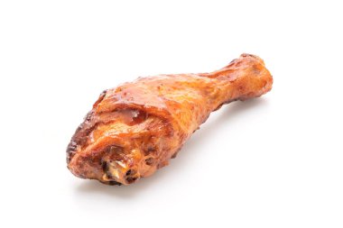 ızgara ve Barbekü tavuk beyaz arka plan üzerinde izole