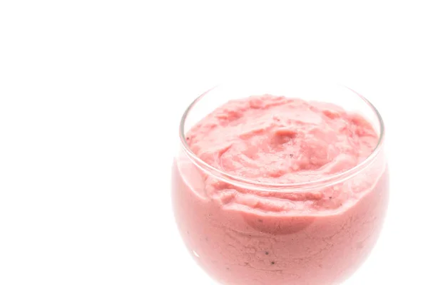 Eper Smoothie Turmix Elszigetelt Fehér Background — Stock Fotó