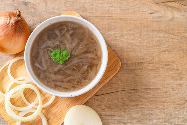 Bol Soupe Oignon Style Alimentaire Sain — Photo