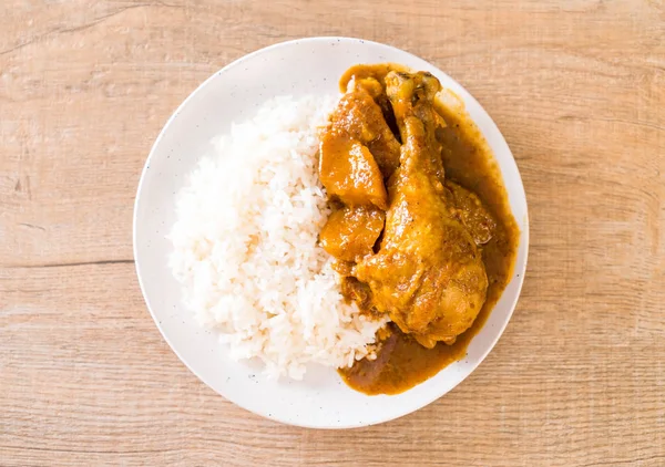 Chicken Massaman Curry Paste Mit Reis Asian Food Style — Stockfoto