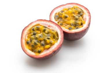 fresh passion fruit isolated on white background clipart