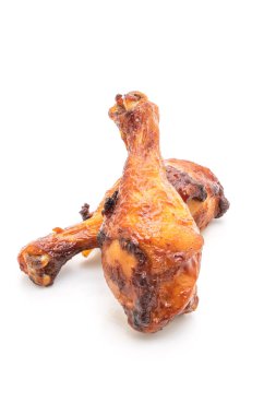 ızgara ve Barbekü tavuk beyaz arka plan üzerinde izole