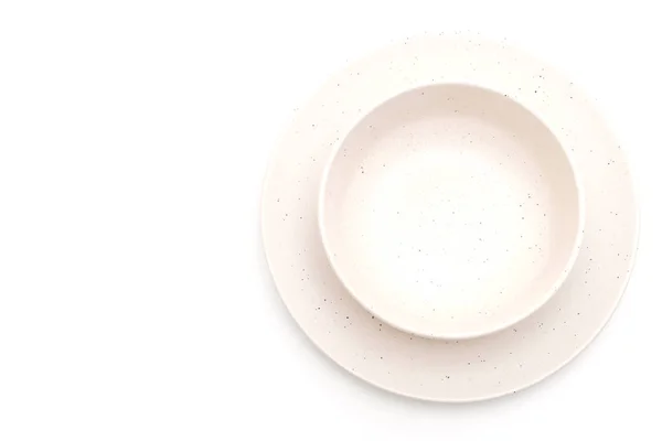 Empty Plate Bowl Isolated White Background — Stock Photo, Image