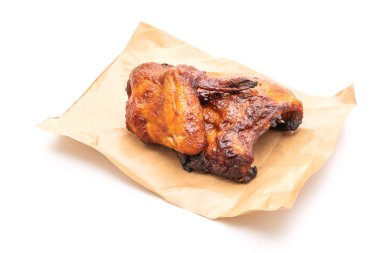 ızgara ve Barbekü tavuk beyaz arka plan üzerinde izole