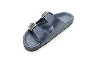 Erkekler beyaz arka plan üzerinde izole sandalet deri