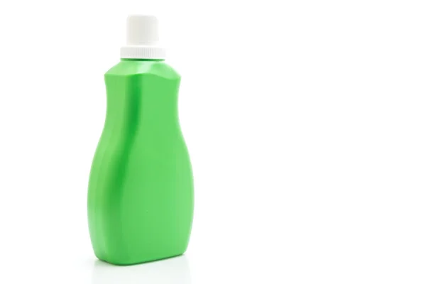 Zielone Butelki Tworzyw Sztucznych Dla Detergentów Lub Podłogi Czyszczenia Cieczy — Zdjęcie stockowe