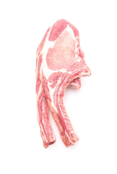 Pork Chop Raw Isolated White Background — Stock Photo, Image