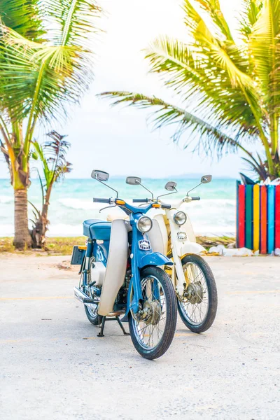 Old and classic bike with sea background